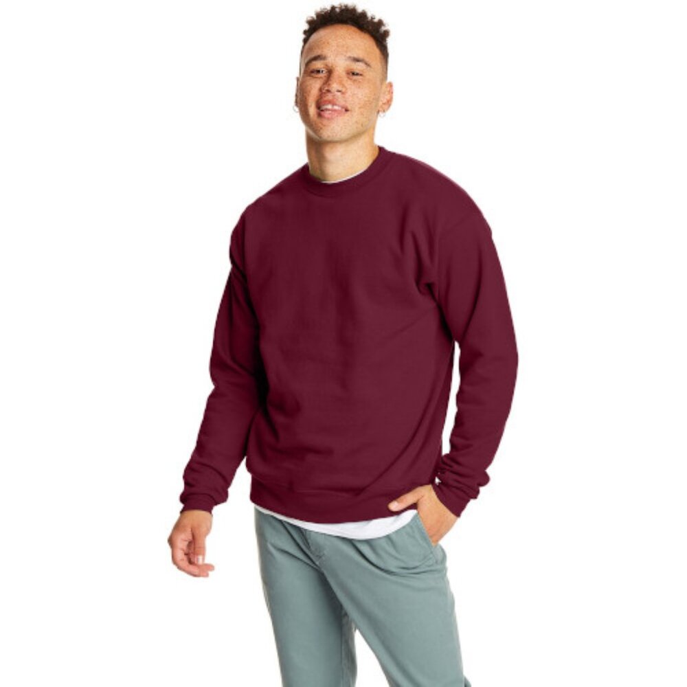 Hanes 7.8 oz. EcoSmart® 50/50 Fleece Crew - P1607 - Maroon